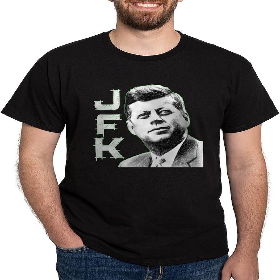 CafePress JFK Sketch Dark T Shirt Men s 100% Cotton, Classic Graphic Dark T-Shirt S