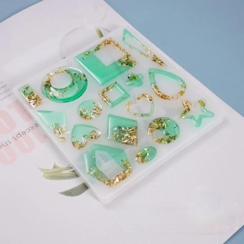 Silicone Earring Mold Resin Mold Jewelry Making Casting Tools Earring Hooks for Craft DIY Charms Pendant Earring Making