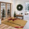 Merry Christmas Bow Door Mat Pattern Bow Letter Printed Carpet Christmas Holiday Indoor and Outdoor Entrance Decoration