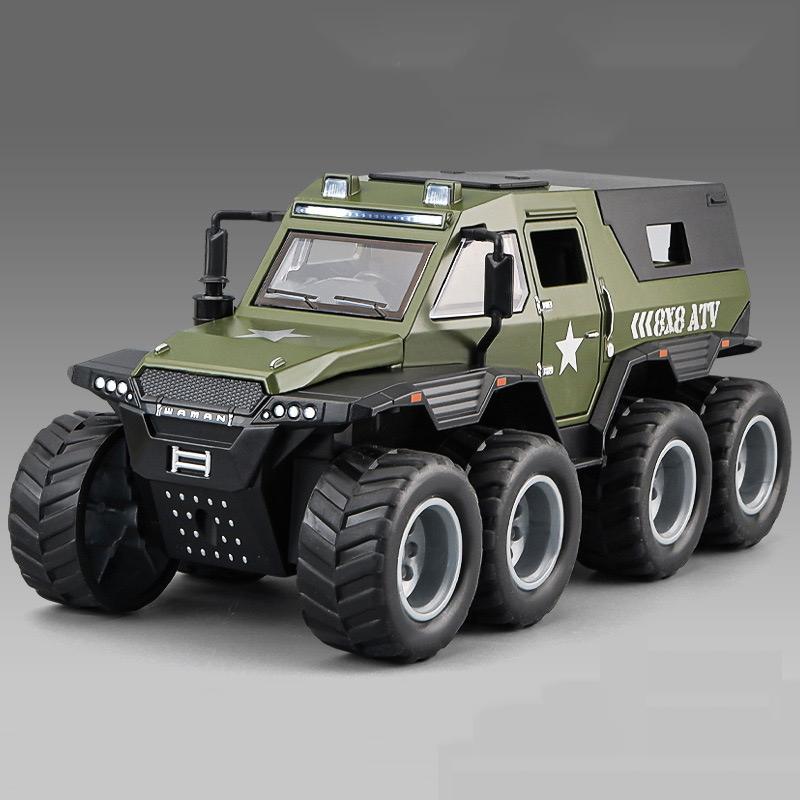 1: 32 Conqueror SUV Mini Toy Car Simulation Alloy Off-Road 8 Wheel Car Inertial Model Sound Lightweight Children's Birthday Gift