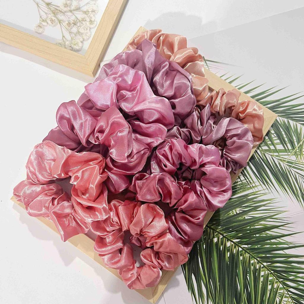 Satin Large Intestine Scrunchies Hair Ties Set - Simple Ponytail Hair Accessories