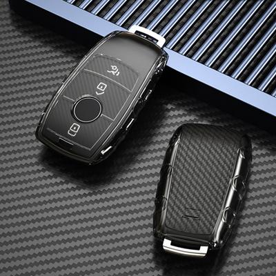 Araba anahtarı durum katlanır anahtar çantası Mercedes Benz ACES sınıfı için W177 W213 W205 W221 aksesuarları tutucu kabuk karbon Fiber anahtarlık