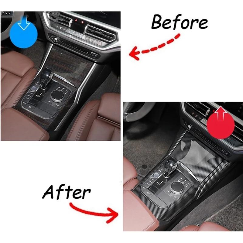 For BMW 3 Series G20 G28 - Carbon Fiber Center Console Gear Shift Panel Cover Trim Sticker Interior