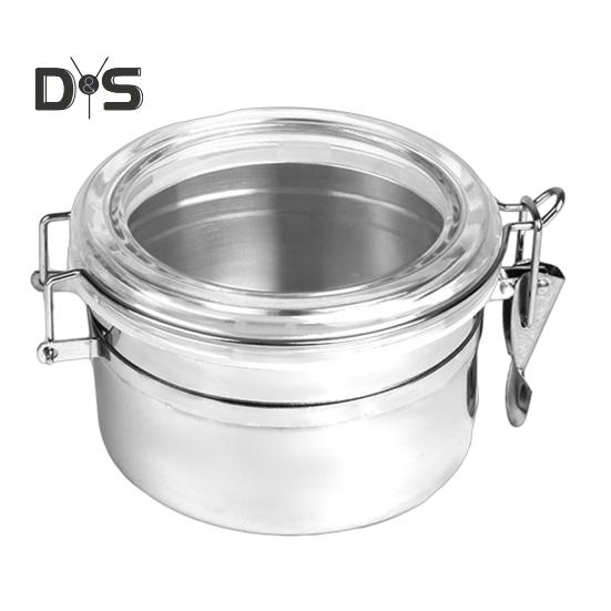 Coffee Bean Canister Airtight Storage Container Rust-Resistant Reusable Airtight Seal Coffee Bean Container Storage Jar with Clear Lid