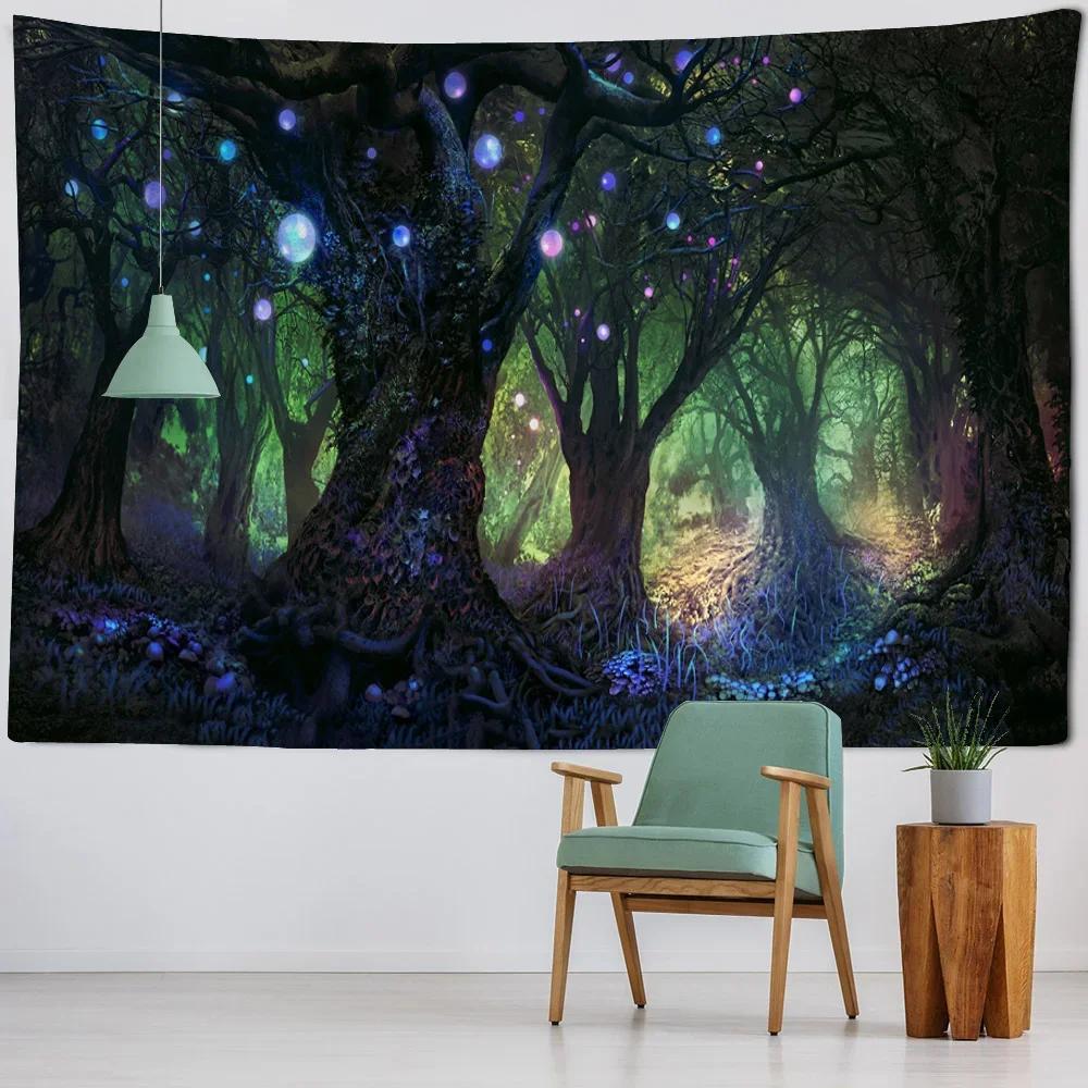 Mysterious Tree Tapestry Wall Decoration Blanket Room Background Poster Bohemian Home Art Decoration Hanging on the Wall