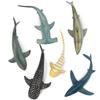 TOYMANY 6-teiliges Haifisch-Figuren-Set, Meerestierfiguren, 12cm-14cm, Lebensechte Fische und Meeresbewohner, Realistische Tiermodelle, Beliebtes Spielzeug für Haifisch