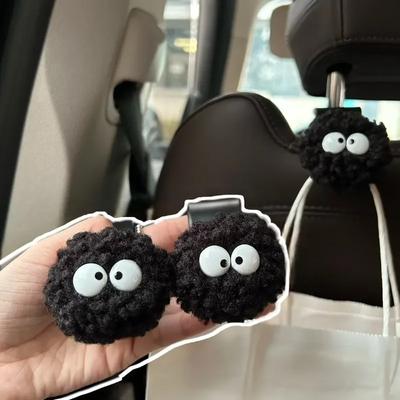 Crochet de rangement pour siège arrière de voiture, petite boule de charbon mignonne, organisateur d'appui-tête de voiture, sac de nourriture, sac à main, décoration de voiture, cintre pour vêtements