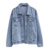 Womens Denim Jacket 2025 Loose Fit Oversized BF Style Casual Cotton Blend Cropped Petite