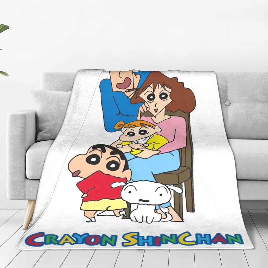 Crayons Shin-chans As Pikachu Blanket Soft Street Trend Plush Throw Blanket For Children Bedroom Flannel Bedspread Bed Cover