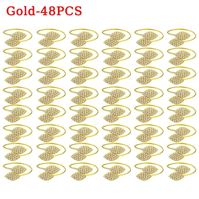 Hotel Buckles Wedding Napkin Ring Table Decoration Party Rhinestone Napkin Wedding Napkin Holder Rings Banquet Leaves Shape