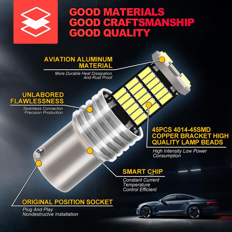 2PCS 21W 6000K LED Reverse Light Car Backup Blubs 1156 BA15S Lamp For Land Rover Defender Discovery Freelander Range Rover Sport