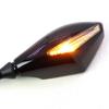 Universal Motorcycle Rearview Mirror With LED Lights Square Lens ABS PP Housing Touring Riding