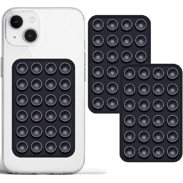 Anteel 2 Pack Silicone Suction Phone Case Adhesive Mount, Strong Grip Holder for Selfies and Videos, Hands-Free Sticky Phone Grip for iPhone and