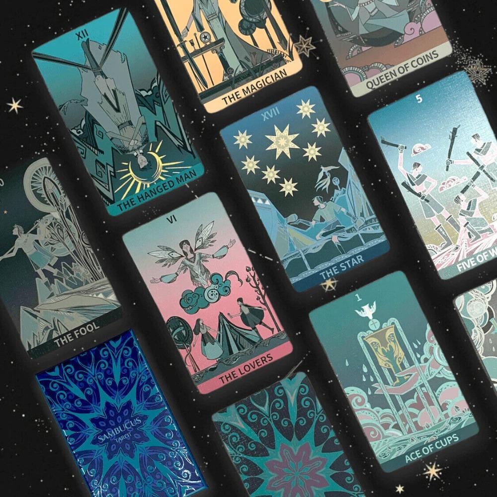 10.3*6cm Sambucus Tarot An Elegant Geometric 78-Card Deck - Modern Art Deco Style Tarot Cards