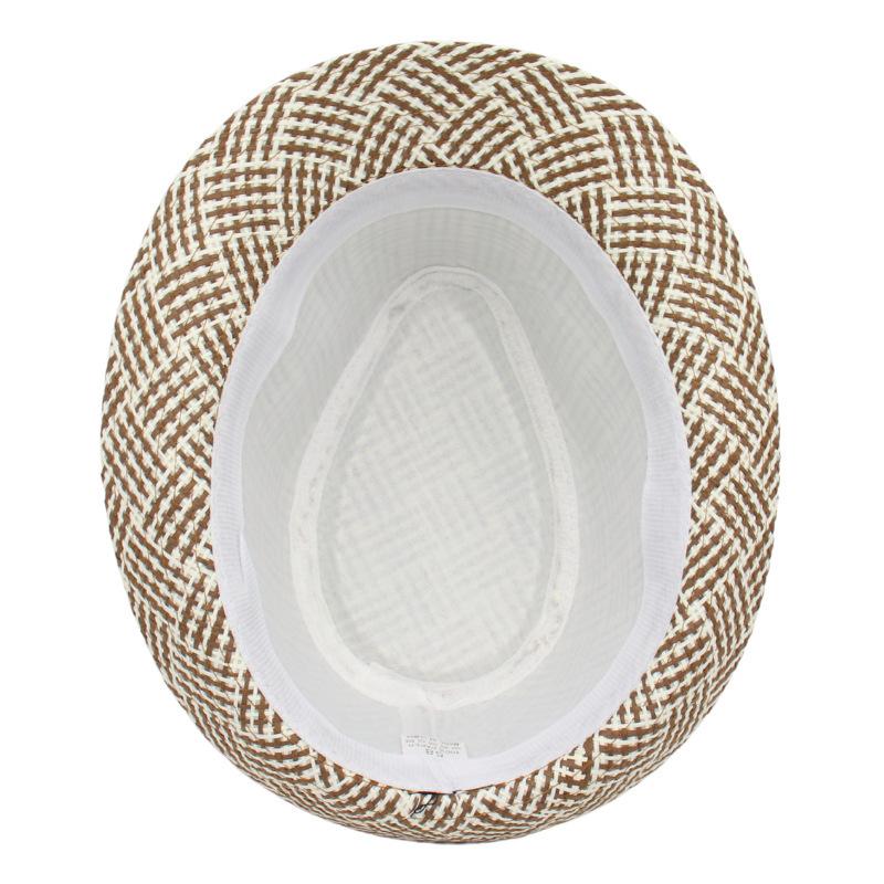 Plaid Retro Straw Hat Nostalgic Cool Hat Short Brim Sun Hat Middle-Aged And Elderly Jazz Hat Men'S And Women'S Linen Top Hat Wholesale