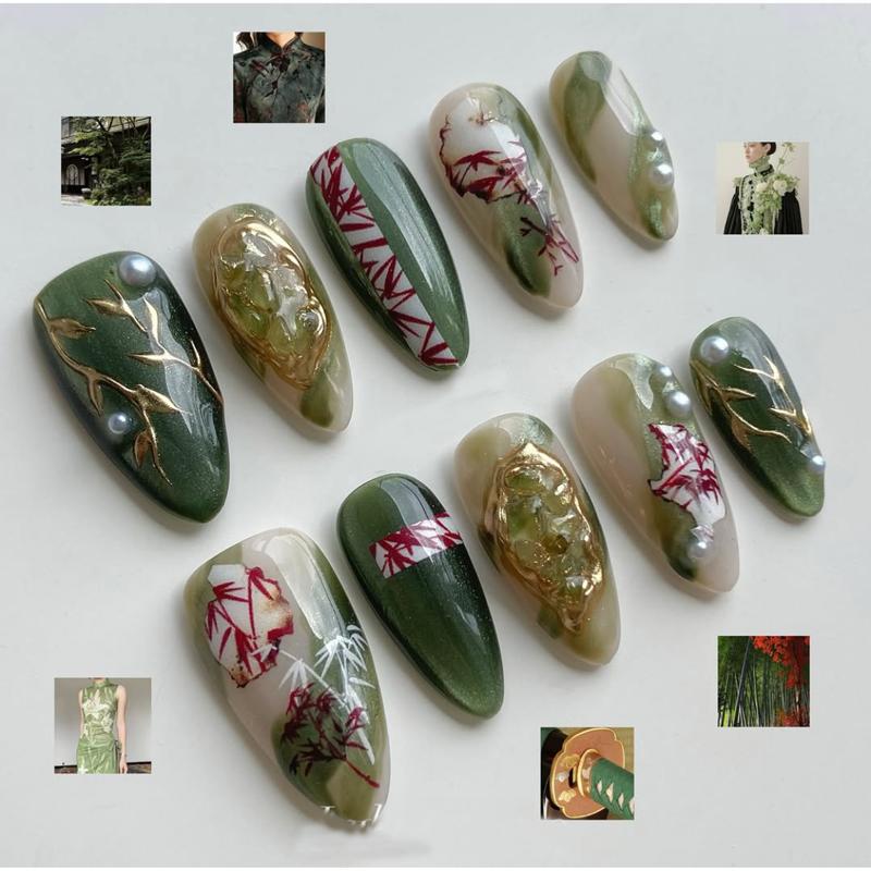 INS Hot Selling Accept Customization Duck Shape Artificial Fingernails Manicure False Nails with Glue Stickers Press on Nails