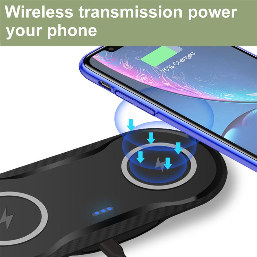 20W Double Seat CAR QI Wireless Charger Fast Charging Pad 2 In 1 Desktop Charger for iPhone 11 Pro X XS MAX XR For Samsung S10 S9