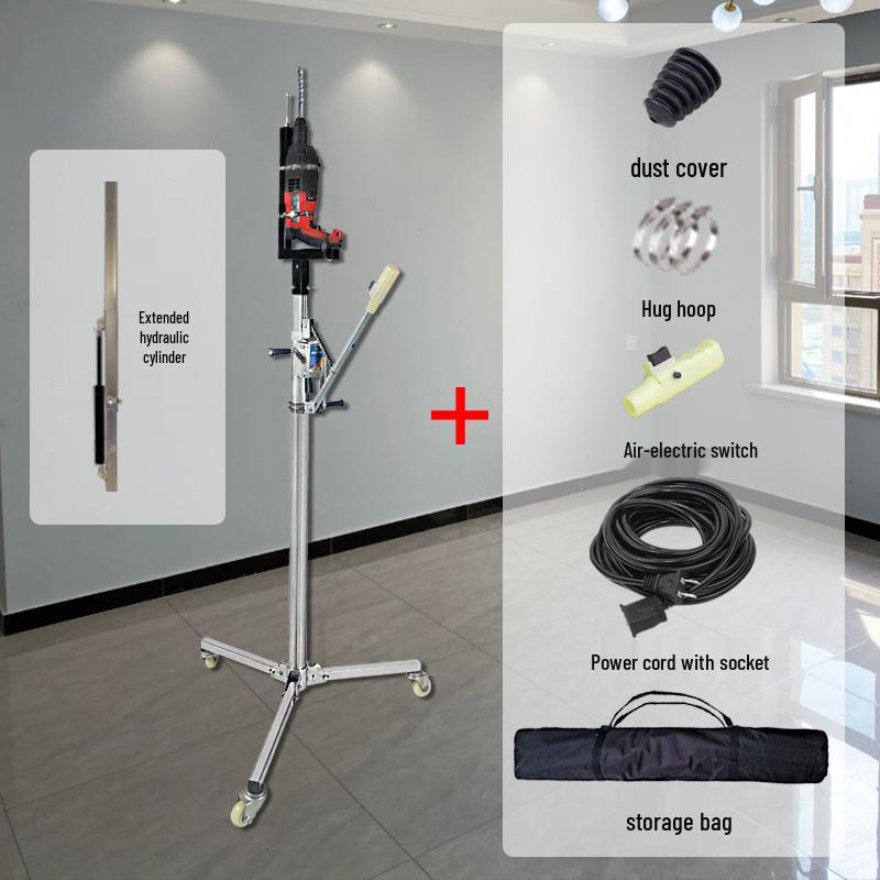 Versatile Electric Hammer Stand with Hydraulic Punch and Impact Drill for Ceiling Installation