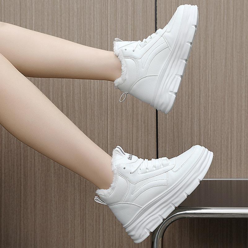 Women's Winter Plush Sports Shoes Short Plush Sneakers Warmth Snow Boots Cotton Shoes Thickened Cotton Shoes Warm Sports Shoes