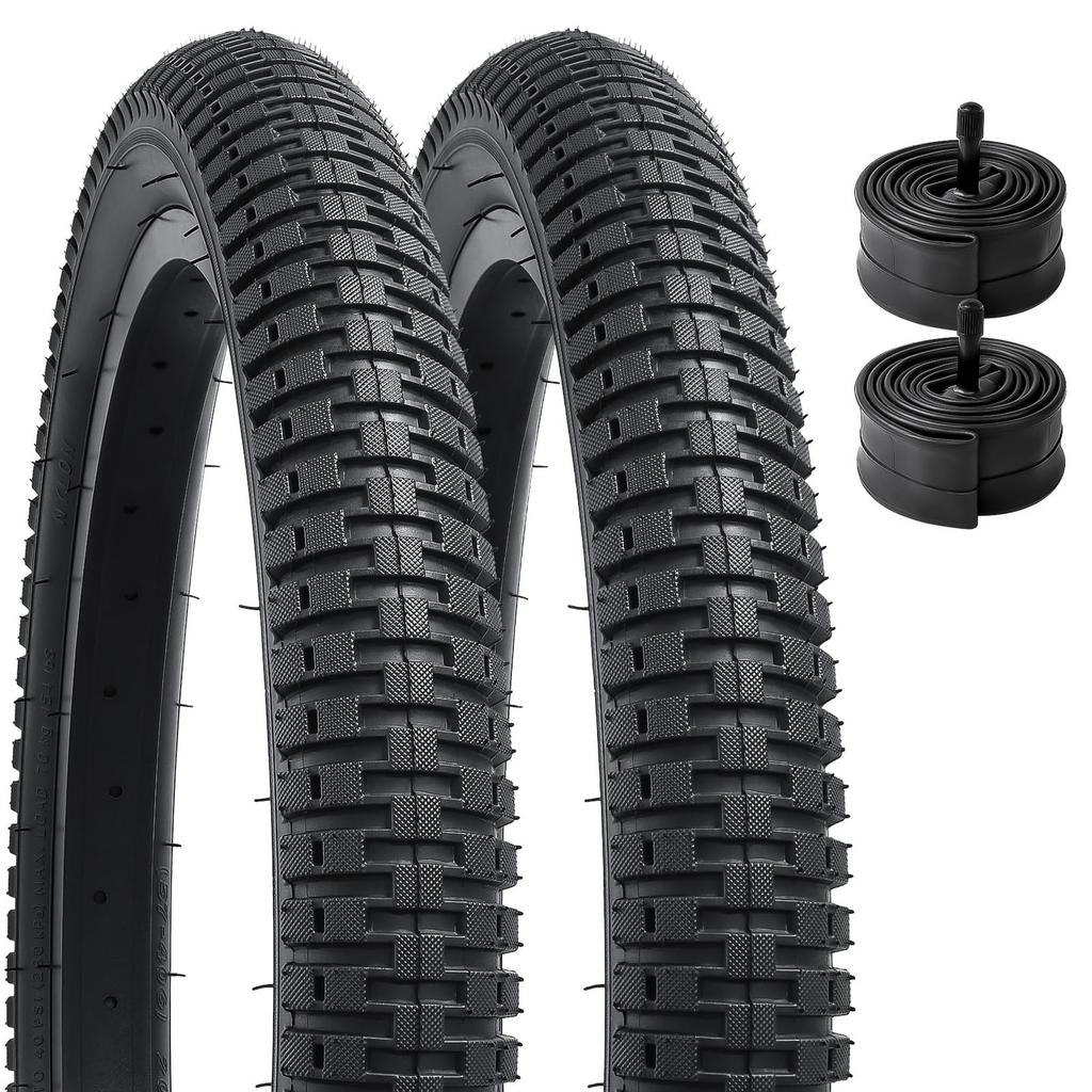 YunSCM Set of 2, 22x1.95 Tires, 22x1.95 53-457 Bicycle Tires + 22x1.75/2.25 Tubes with 32mm American Valves + Tire Lever, Y-226