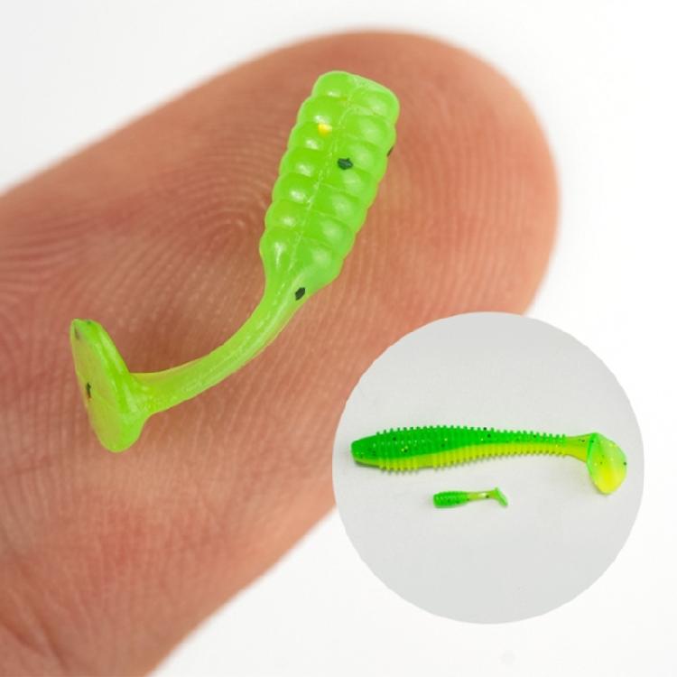 50Pcs Paddle Tail Swimbaits Soft Fishing Lures for Trout Artificial Baits Fishing Lures Swim Baits 1.5cm