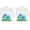 2 Stück Party Luxus Mehrfarbige Glasbecher Personalisierte Trinkgläser Eisbergförmiger Glasbecher Kreativer Berglandschafts-Tassen