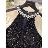 Accessible Luxury Gold Style Fancy Halterneck Dress Female Summer Sequin Diamond-Studded Design Niche Style Socialite Temperament Hip Skirt