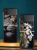 Cross Pattern Bicolor Lion Hard PC Phone Case For Samsung Galaxy Z Flip 7 6 5 4 Black Cover For Galaxy Z Flip 3 Foldable Fundas