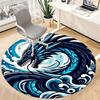 1pc Ocean Dragon Office Round Area Rug, Under Office Chairs Bedroom Living Room Home Decor, Room Deco