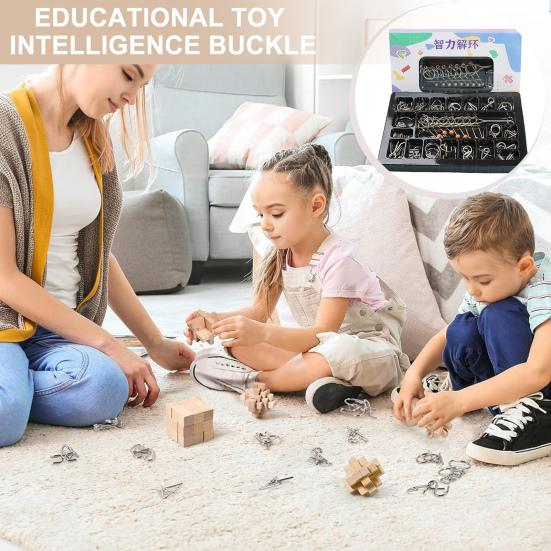20/25/30/32/40Pcs/Set Metal Puzzle Ring Brain Teaser 3D Wire Puzzle Game Kids Adults