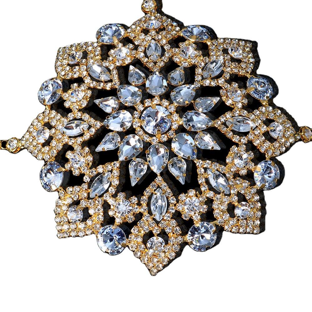 2022 Damen Blume Strass BH Brustkette Körperschmuck Abend Elegante Kleidung Dessous Sexy Kristall Tanzbekleidung
