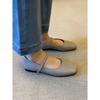 Simple square head, light mouth, one word with versatile French retro flat Mary Jane shoes