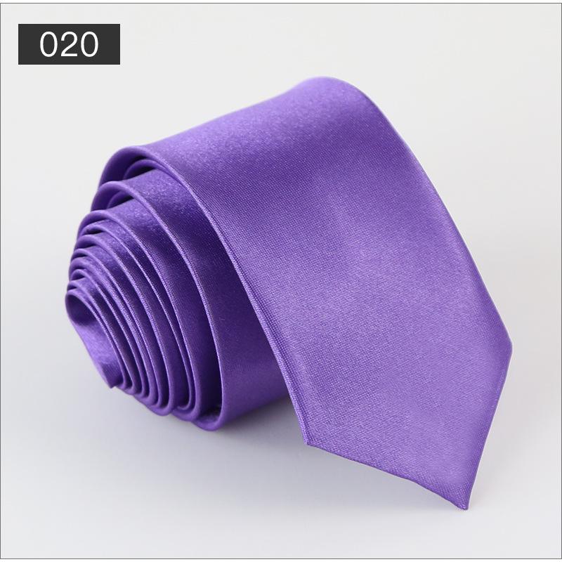 Men's Solid Color Narrow Shiny Polyester Silk Tie - Formal & Casual Fashion