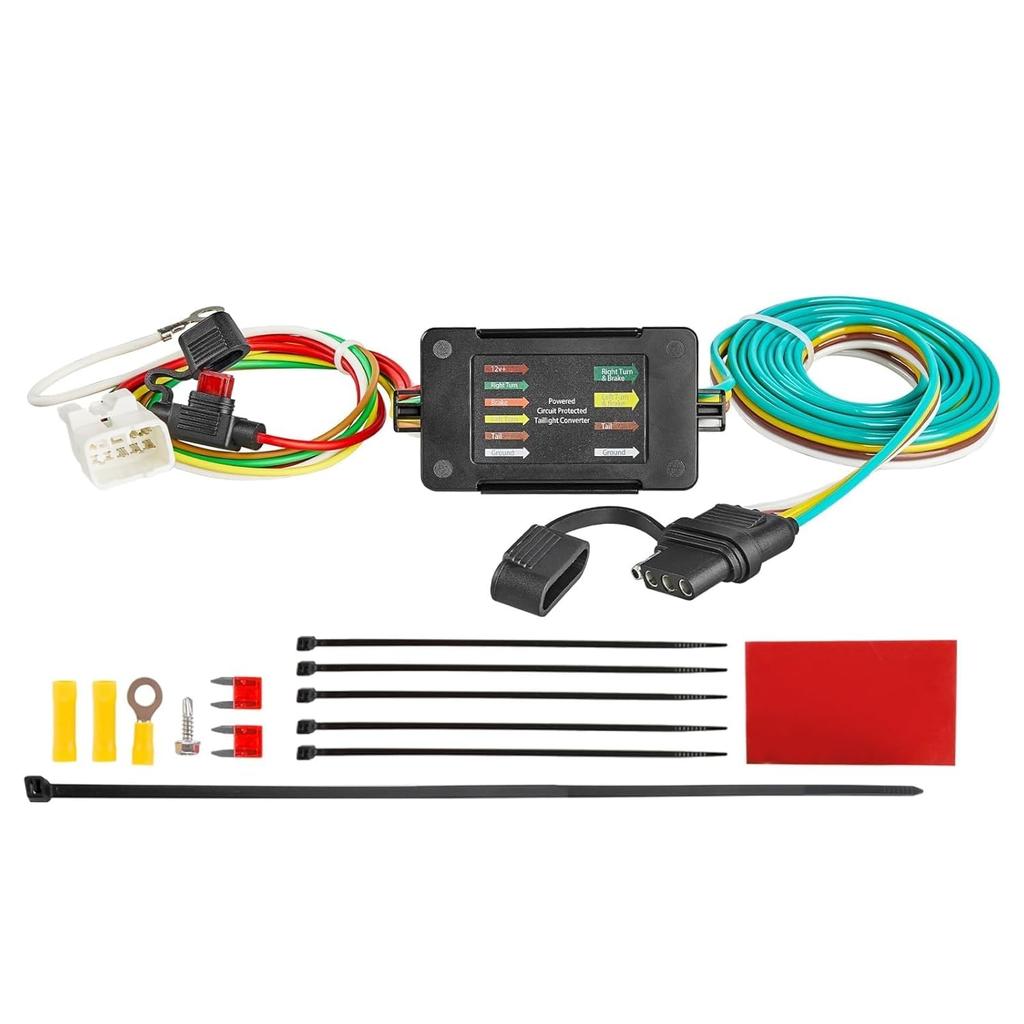 MECMO 4-Pin Trailer Wiring Harness 56040 For 2009-2024 Subaru Forester, Outback, Crosstrek, XV, Ascent Towing Hitch Wire Wiring Vehicle-Side 4 Prong