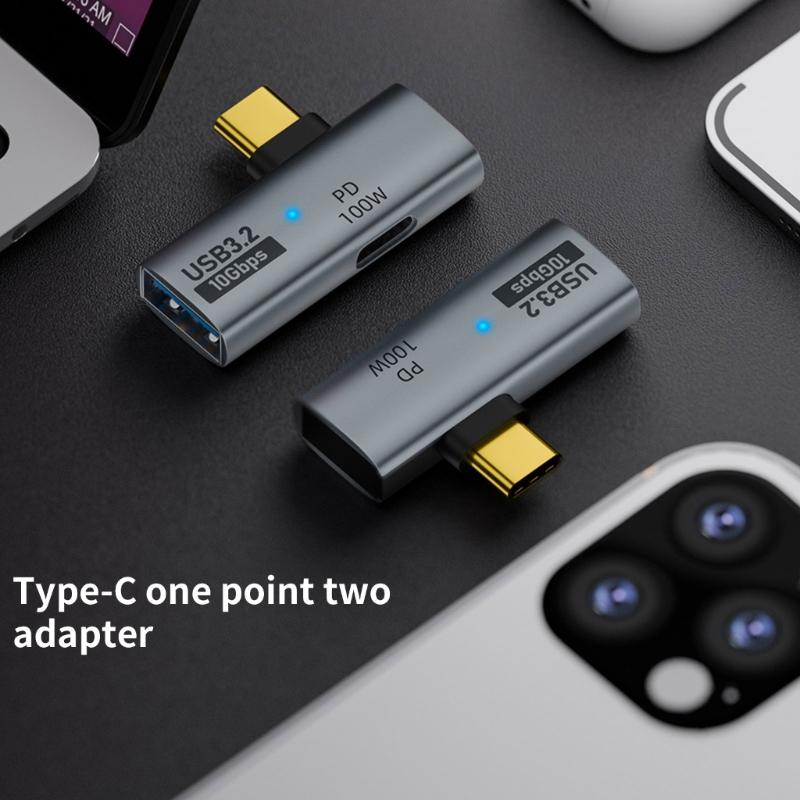 High Speed USB3.0 Type C Adapter Hub with PD 100W Power Delivery 10Gbps USB Adapter Aluminum Alloy Enclosure