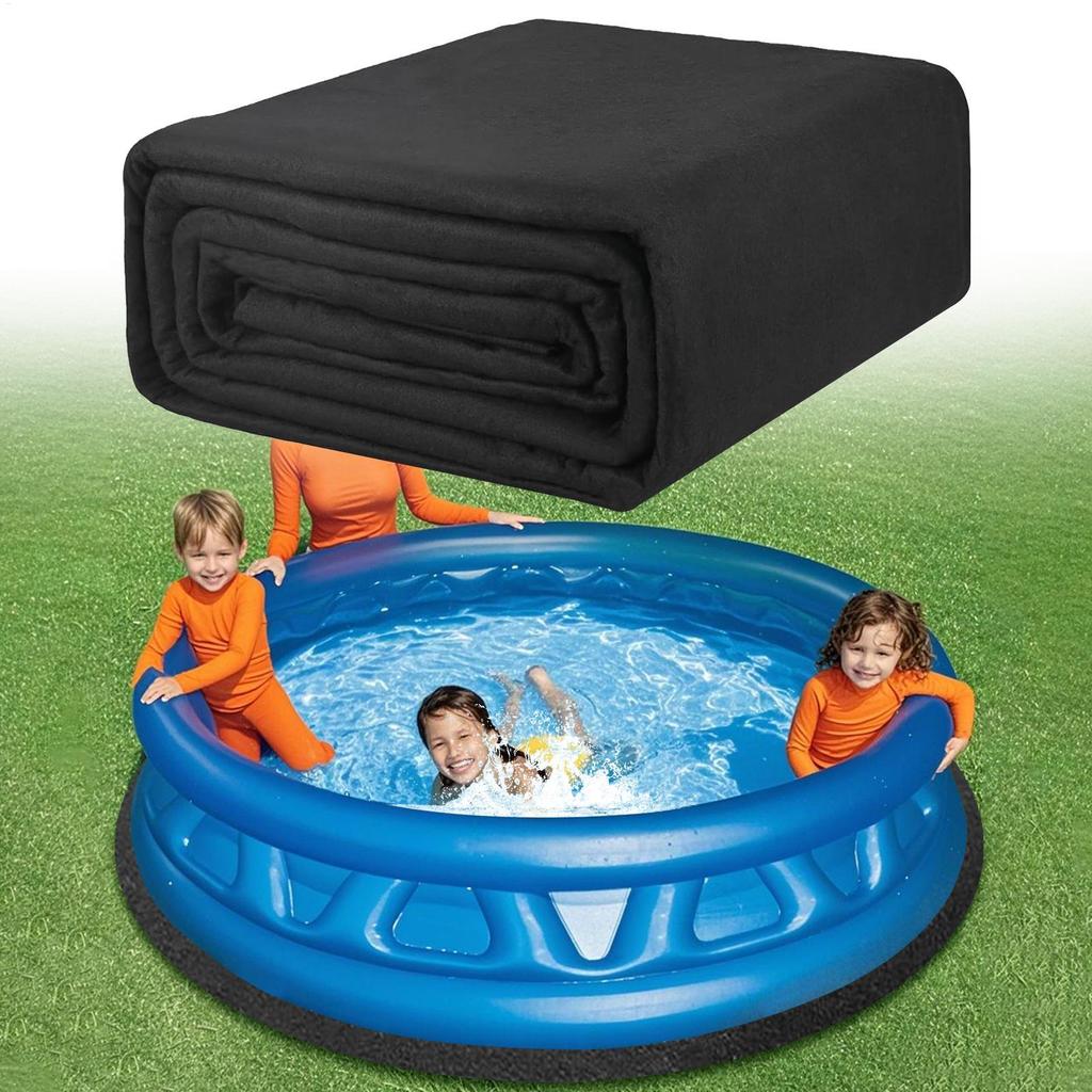 3/2.5M Round Pool Liner Pad Black Protective Pad for Ground Swimming Pools Indoor Outdoor Under Pool Mat Heavy Duty Tarp