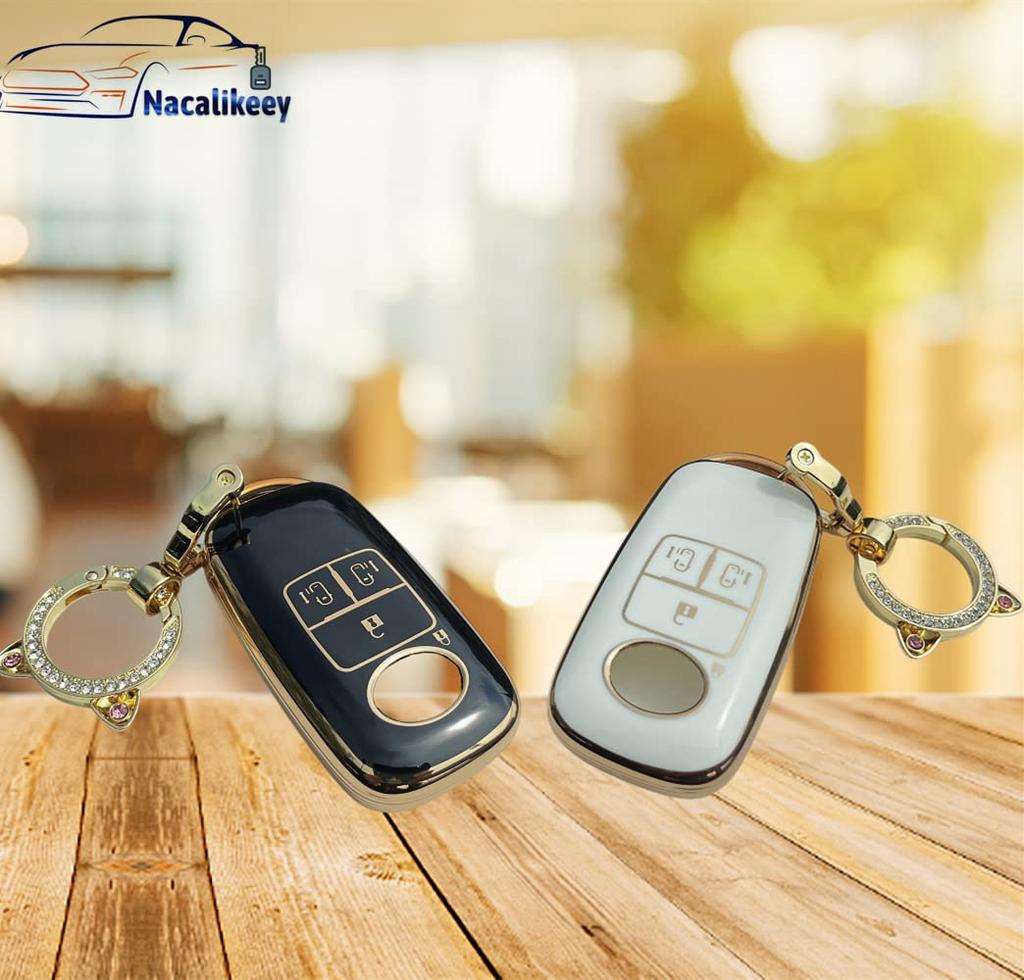 Compatible with Daihatsu Toyota Rise New Taft Sky Toyota Roomy Tanto Custom LA650S LA660S Cute Cat Ear Key Case [Nacalikeey] Rocky, (Blue SUV) /