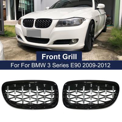 2 adet otomatik böbrek ızgarası yedek Meteor ızgara BMW E90 E91 3 serisi 2009-2012 ön elmas yarış izgaralar araba