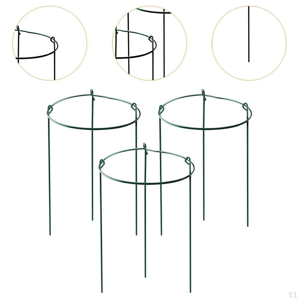 3Pcs Iron Peony Cages Plant Support Stakes Round Trellis Multipurpose for Vegetable Climbing