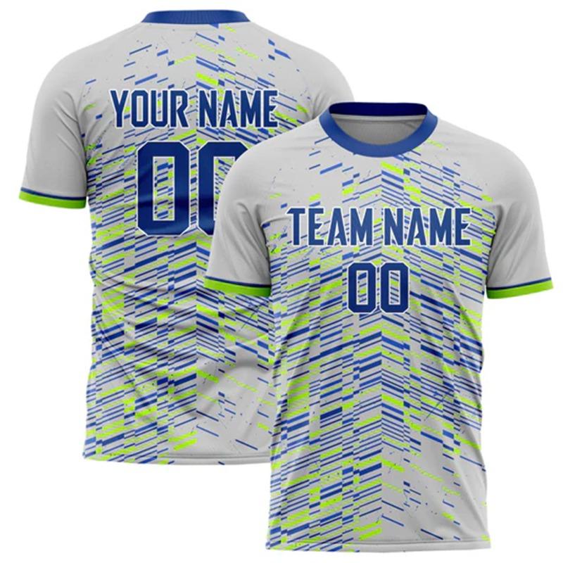 Football T-shirt Personalized DIY Crew Neck Grey Sports T Shirt Loose Quick Team Uniforms