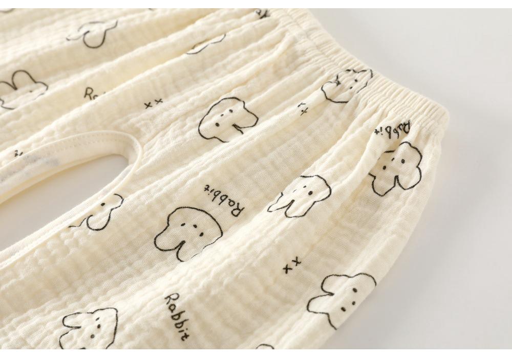Summer Thin Pure Cotton Anti-Mosquito Gauze Pants for Children: Crotch-Opening, A-Class, Loose Wide-Leg Design for Outdoor and Casual Home Wear