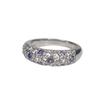 "Dream Garden" French Retro Light Luxury Purple Diamond Gypsy Ring, Half Circle Row Of Diamonds, Niche High-End Ring
