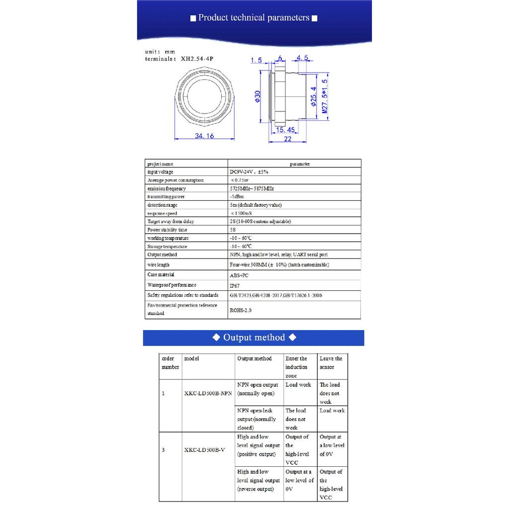LD500B Microwave Radar Motion Sensor 10m Distance 360Degree IoT Human Presence Movement Detector Proximity Sensor