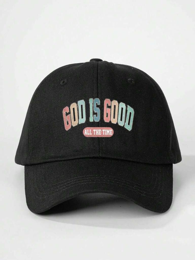 Adjustable Baseball Cap With God Is Good Print Casual Outdoor Hat For Adults