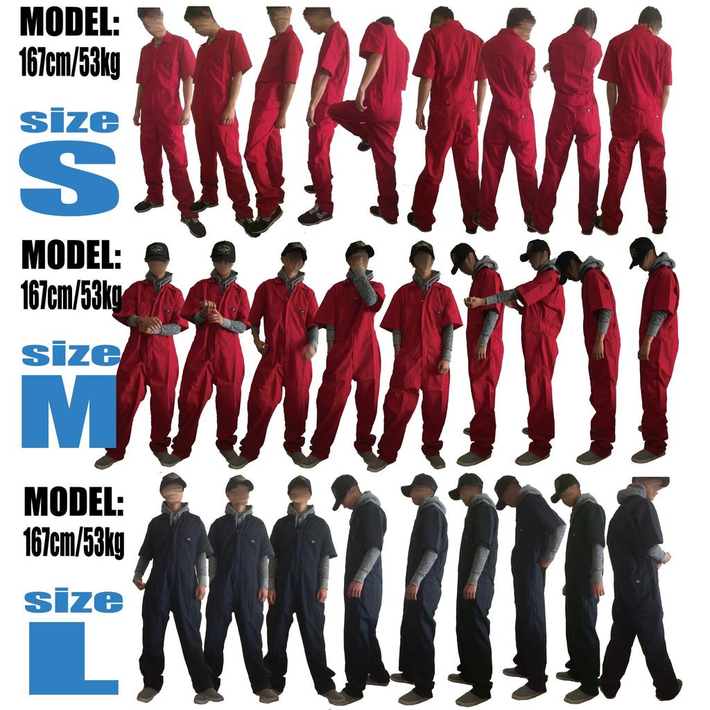 Dickies Short Sleeve Coveralls "33999" Color: Gray Size: L (Cash On Delivery Available)