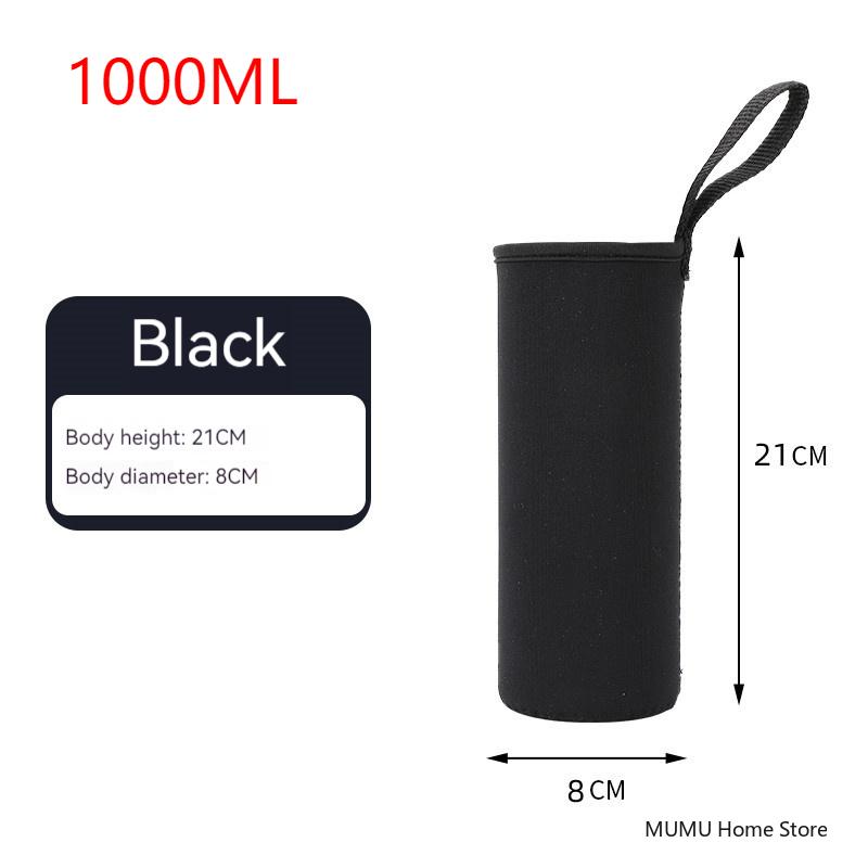 Borraccia Tazza da 750ML/1000ML/1500ML Custodia Borsa per Bottiglia d'Acqua Borsa Copribottiglia Portabottiglie Nero Borsa Termica Copri Borracce Sportive