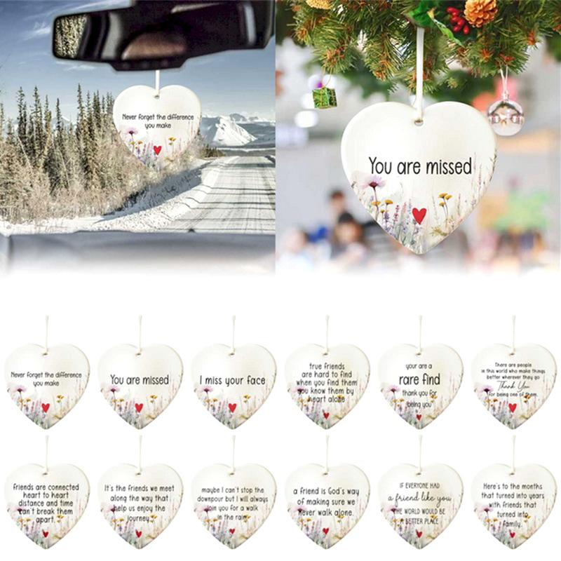 Ozdoba Przyjaźni Świąteczna Pamiątka Przyjaźni Prezent Dla Najlepszego Przyjaciela Akrylowa Ozdoba do Zawieszenia w Kształcie Serca Impreza Świąteczna