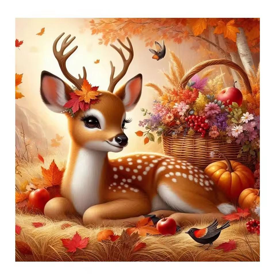 

5D Алмазная вышивка своими руками Крестиком Осенний лес Животное Олень Тигр Белка Кролик Полная Квадратная Круглая Алмазная Мозаика Вышивка Full Round 40x40CM