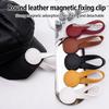Multi-Purpose Pu Leather Magnetic Hat Clip Strong Magnetic Round Organizer Clip Travel Bag Charms Luggage Accessories