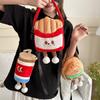 Adorable Plush Cartoon Burger Fries Soda Crossbody Bag Perfect For Girls